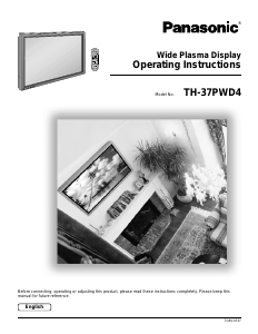 Manual Panasonic TH-37PWD3UZ Plasma Television
