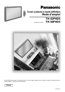 Mode d’emploi Panasonic TH-42PHD5EX Téléviseur plasma