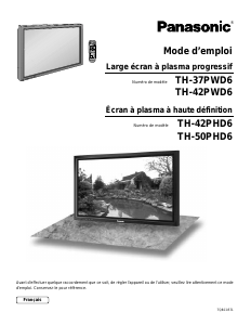 Mode d’emploi Panasonic TH-42PHD6UY Téléviseur plasma