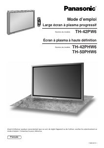 Mode d’emploi Panasonic TH-42PHW6EX Téléviseur plasma