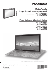 Mode d’emploi Panasonic TH-50PH10ES Téléviseur plasma