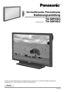 Bedienungsanleitung Panasonic TH-50PHD3E Plasma fernseher