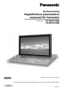Bruksanvisning Panasonic TH-50VX100E Plasma TV