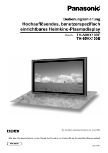 Bedienungsanleitung Panasonic TH-65VX100E Plasma fernseher