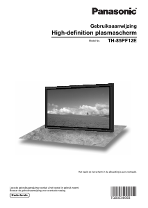 Handleiding Panasonic TH-85PF12E Plasma televisie