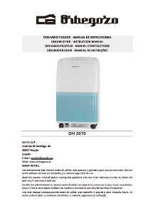 Manual Orbegozo DH 1650 Dehumidifier