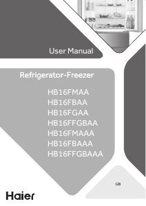Mode d’emploi Haier HB16FFGBAAA Réfrigérateur combiné