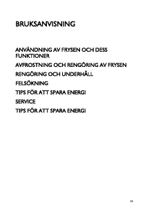Bruksanvisning Bauknecht GKA 2511 OPTIMA/1 Frys