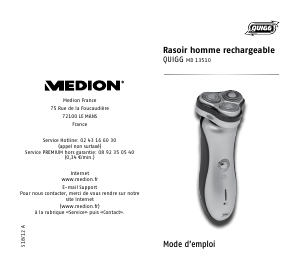 Mode d’emploi Quigg MD 13510 Rasoir électrique