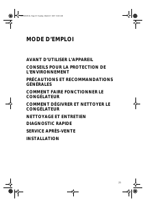 Mode d’emploi Bauknecht GKA 305 Optima/1 Congélateur