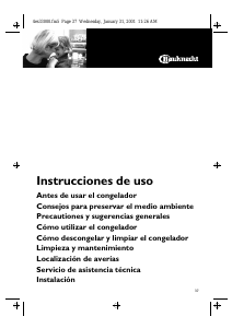Manual de uso Bauknecht GKB 1100 Congelador
