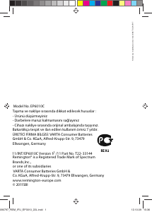 Kullanım kılavuzu Remington EP6010C Epilatör