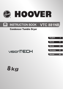 Bruksanvisning Hoover VTC 881 NB Torktumlare