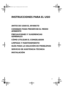 Manual de uso Bauknecht GKNA 249 OPTIMA WS Congelador