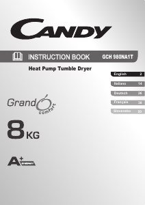 Handleiding Candy GCH 980 NA1T GrandO Wasdroger
