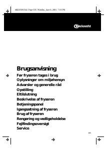 Brugsanvisning Bauknecht UGIE 1100/B Fryser