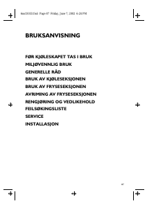 Bruksanvisning Bauknecht KGA 2500 Kjøle-fryseskap
