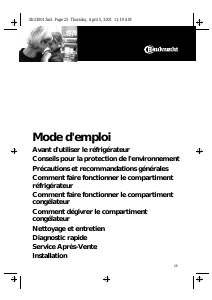 Mode d’emploi Bauknecht KGEA 3900/2 Réfrigérateur combiné