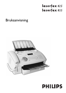Bruksanvisning Philips Laserfax 855 Faxmaskin