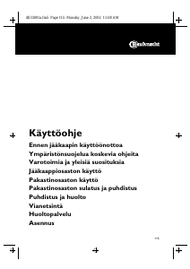 Käyttöohje Bauknecht KGEA SYMPHONY 360 Jääkaappipakastin
