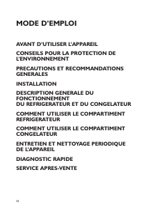 Mode d’emploi Bauknecht KGIN 3300/A Réfrigérateur combiné