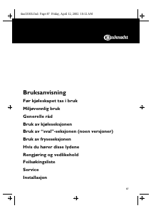 Bruksanvisning Bauknecht KGNB 3900 Kjøle-fryseskap