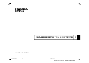 Manual de uso Honda CRF250X (2006) Motocicleta