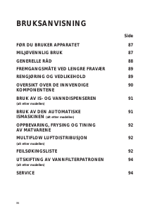 Bruksanvisning Bauknecht KSN PRIMELINE 5 IN Kjøle-fryseskap