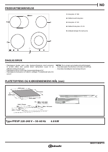 Bruksanvisning Bauknecht CHR 3462 IN Kokeplate