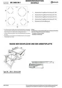Bedienungsanleitung Bauknecht EK 3480 IN-1 Kochfeld