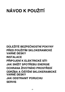 Manuál Bauknecht ETCV 7640 IN Varná deska