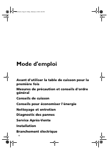 Mode d’emploi Bauknecht ETPI 5620 IN Table de cuisson