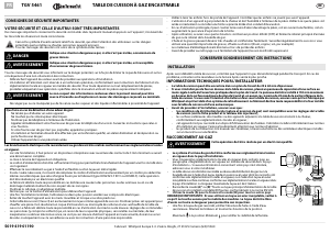 Mode d’emploi Bauknecht TGV 5461 SW Table de cuisson