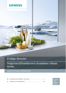 Manual Siemens KD74NAL20N Fridge-Freezer