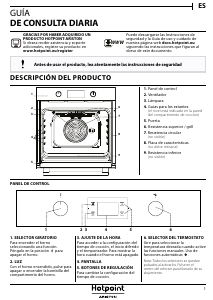 Manual de uso Hotpoint FA2 841 JH BL HA Horno