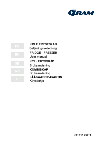Brugsanvisning Gram KF 311252/1 Køle-fryseskab