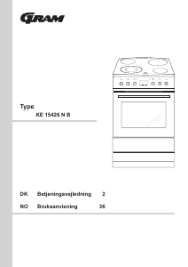 Brugsanvisning Gram KE 15426 N B Komfur