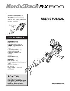 Manual NordicTrack RX800 Rowing Machine