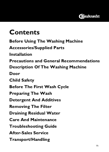 Manual Bauknecht WAE 8560 Washing Machine
