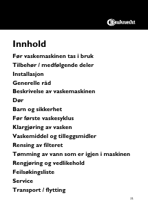 Bruksanvisning Bauknecht WAE 8985 Vaskemaskin