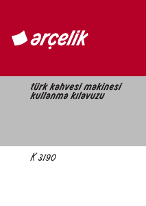 Kullanım kılavuzu Arçelik K 3190 Kahve makinesi