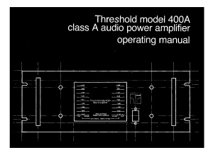 Handleiding Threshold 400A Versterker