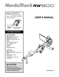 Manual NordicTrack RW900 Rowing Machine
