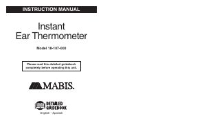Manual de uso Mabis Instant Ear Termómetro