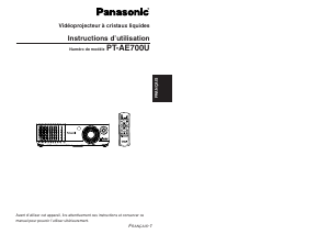 Mode d’emploi Panasonic PT-AE700U Projecteur
