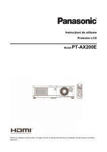 Manual Panasonic PT-AX200E Proiector