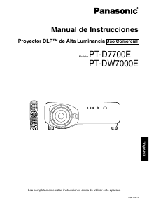 Manual de uso Panasonic PT-DW7000E Proyector