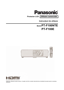 Manual Panasonic PT-F100NTE Proiector