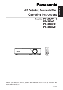 Manual Panasonic PT-LB2 Projector