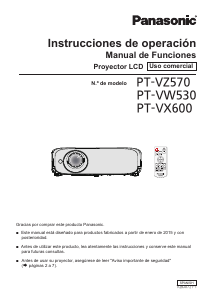 Manual de uso Panasonic PT-VZ570 Proyector